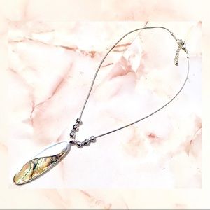 ▪️ silver natural stone pendant necklace